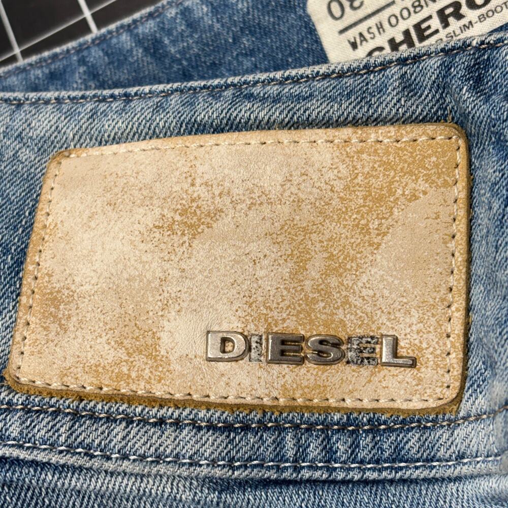 Vintage Diesel Cherock Jean Womens 26x30 Regular Slim Bootcut Stretch Low Rise - Picture 7 of 15